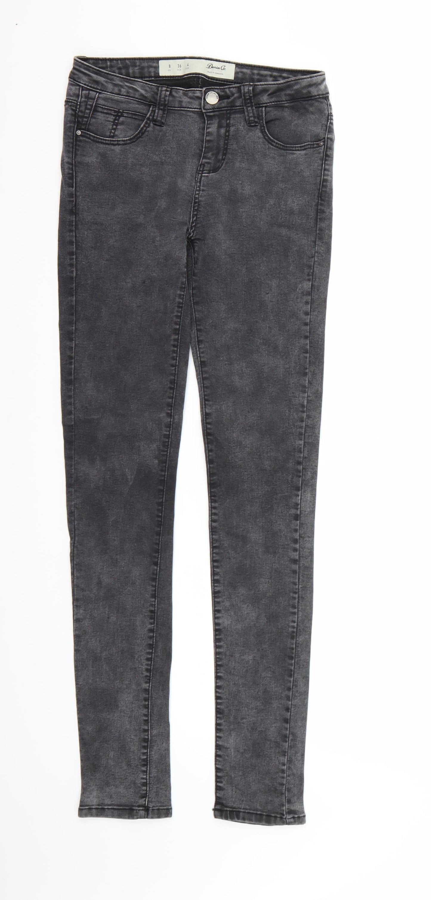 Denim co. Womens Grey  Denim Skinny Jeans Size 8 L30 in