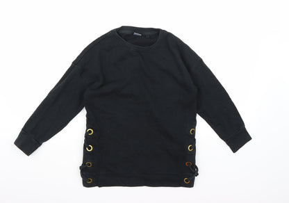 Next Girls Black  Jersey Pullover Sweatshirt Size 8 Years