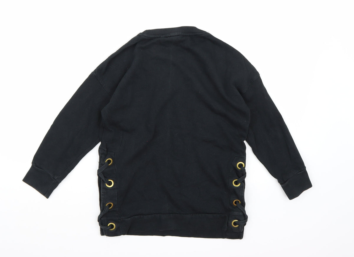 Next Girls Black  Jersey Pullover Sweatshirt Size 8 Years