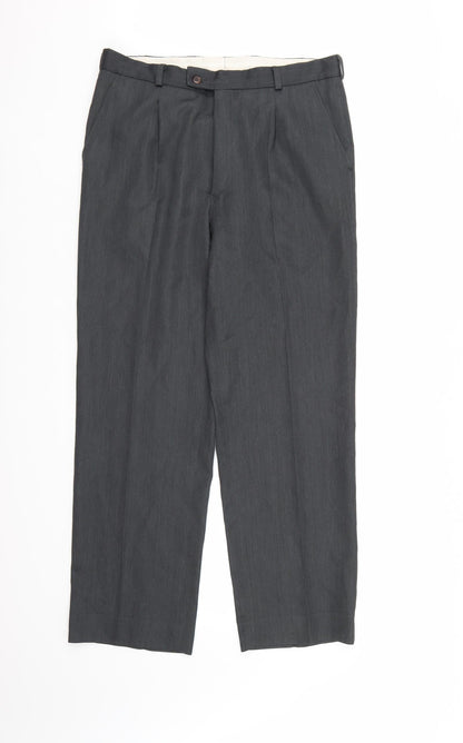 Burton Mens Grey  Rayon Dress Pants Trousers  L30 in