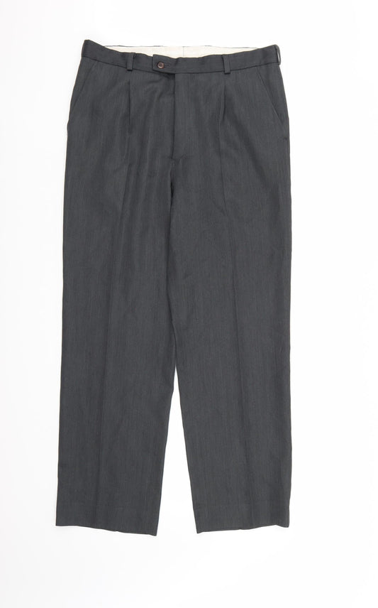 Burton Mens Grey  Rayon Dress Pants Trousers  L30 in