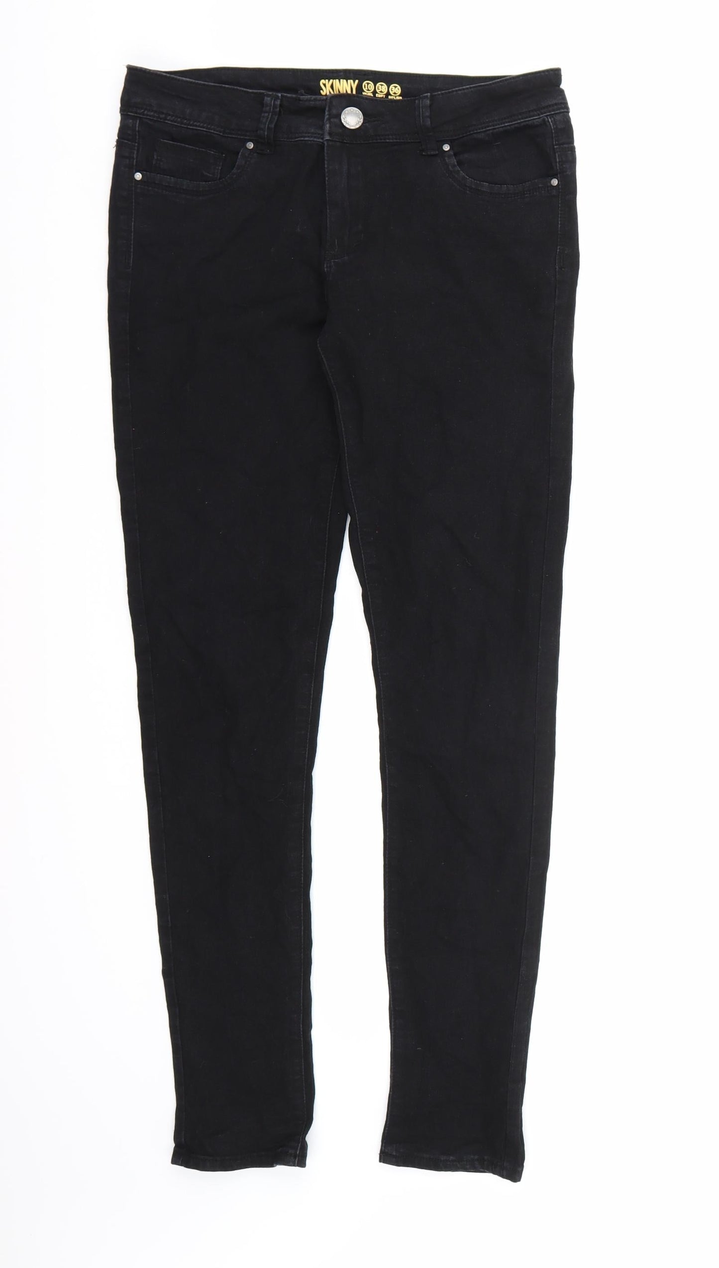 Denim co. Womens Black  Denim Straight Jeans Size 10 L30 in