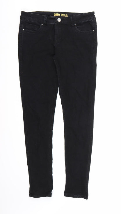 Denim co. Womens Black  Denim Straight Jeans Size 10 L30 in