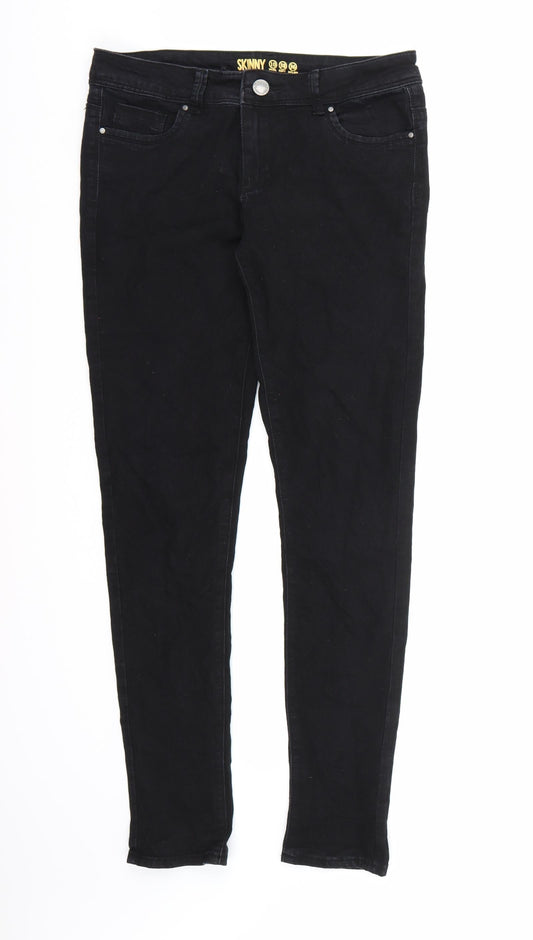 Denim co. Womens Black  Denim Straight Jeans Size 10 L30 in