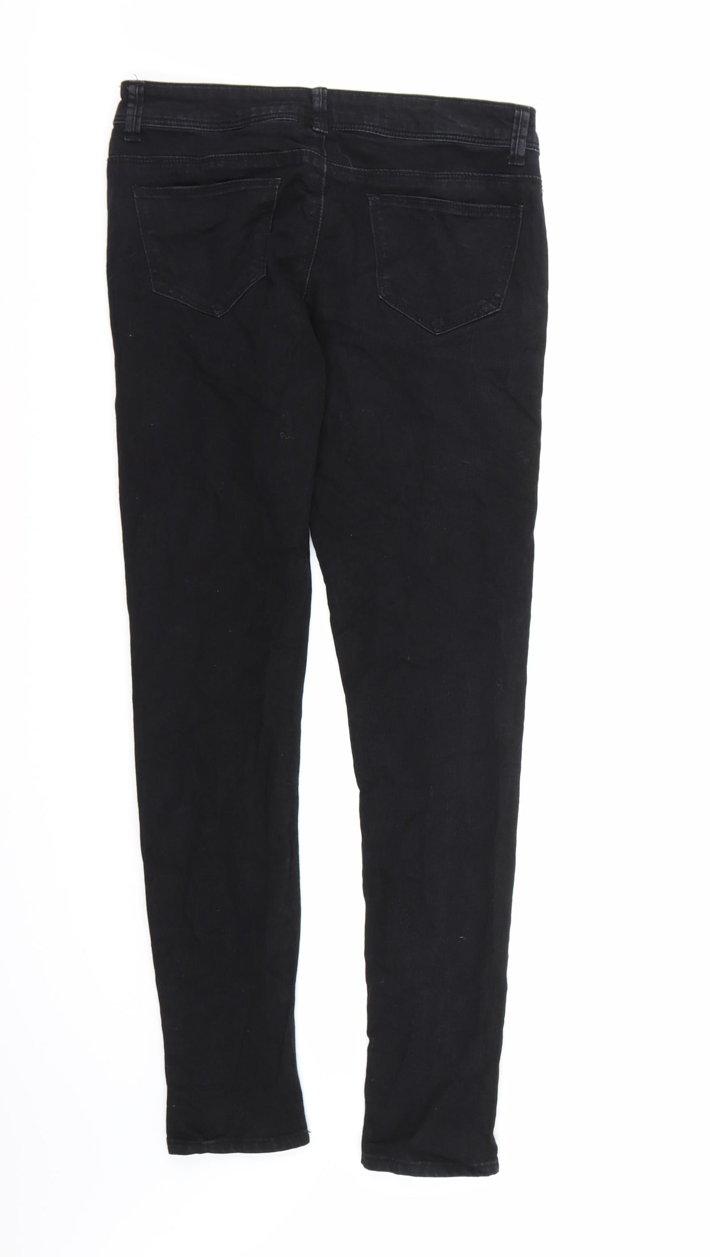 Denim co. Womens Black  Denim Straight Jeans Size 10 L30 in