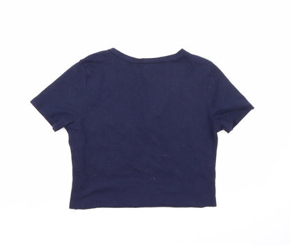Womens UK Size S Gap Blue Cropped T-Shirt