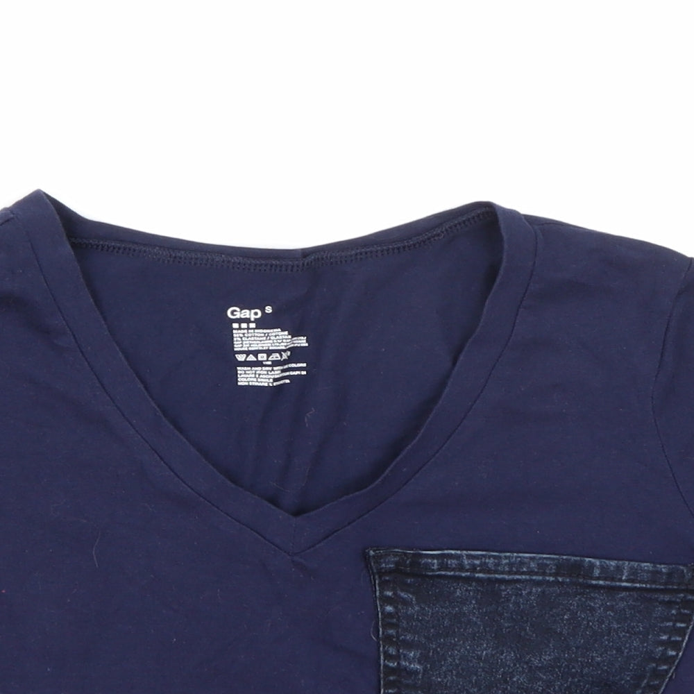 Womens UK Size S Gap Blue Cropped T-Shirt