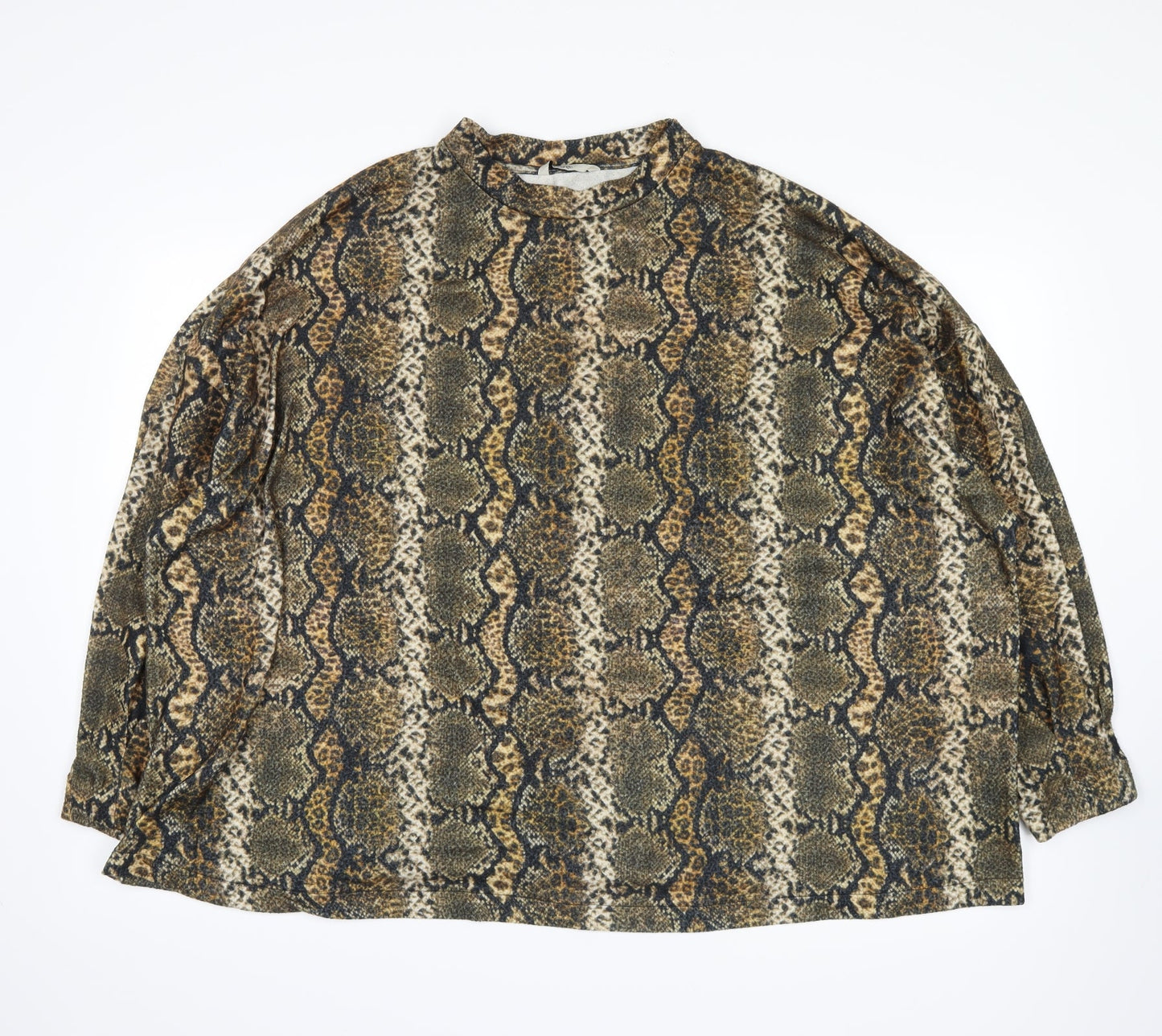 George Womens Yellow Animal Print  Pullover Sweatshirt Size 2XL