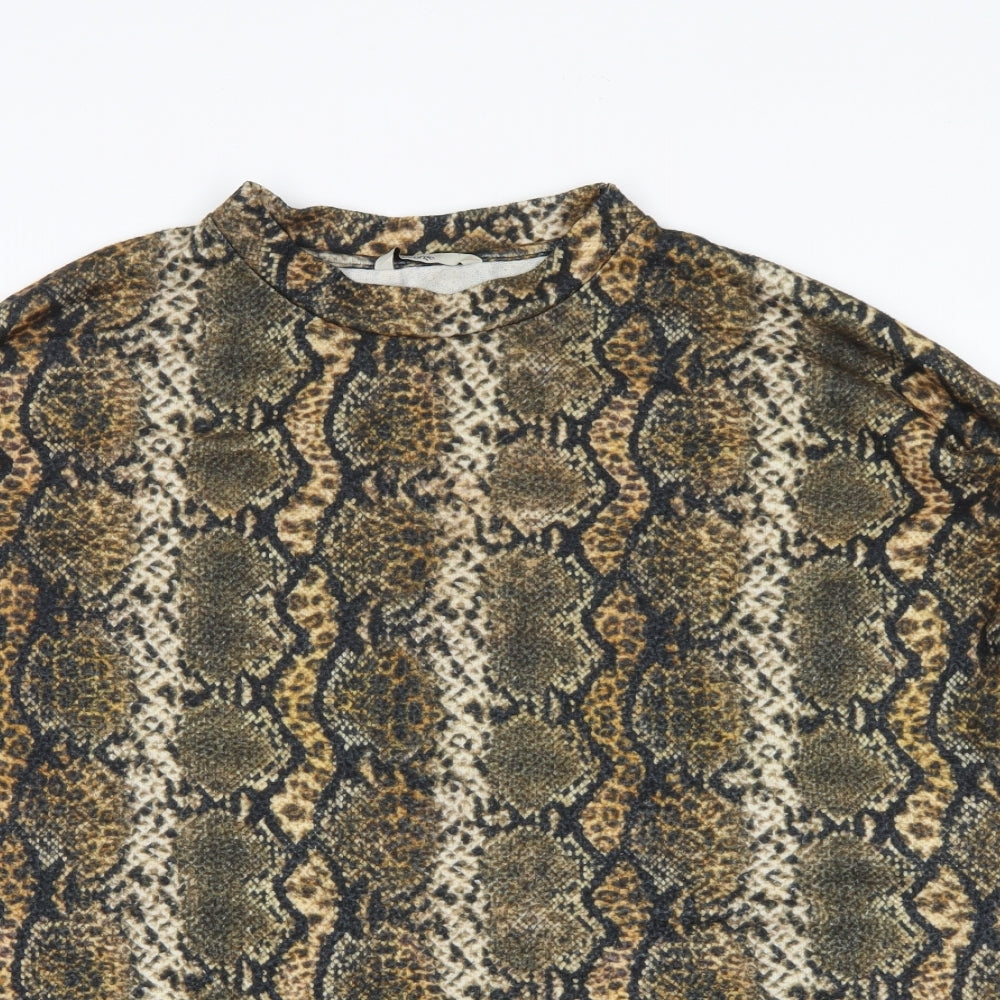 George Womens Yellow Animal Print  Pullover Sweatshirt Size 2XL