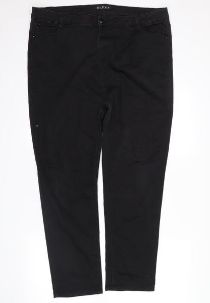 alexa Mens Black  Denim Straight Jeans Size 48 in L26 in