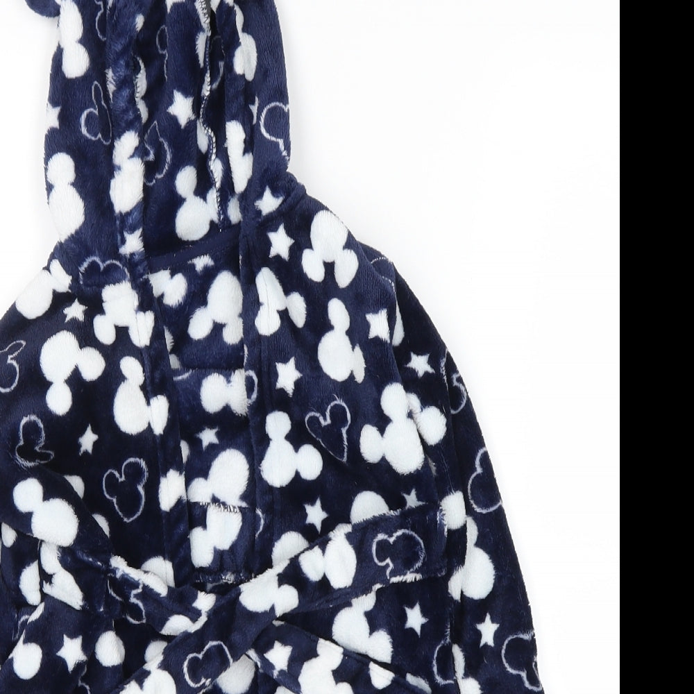 Disney  Blue Polka Dot  Babydoll Robe Size 18-24 Months  - mickey mouse