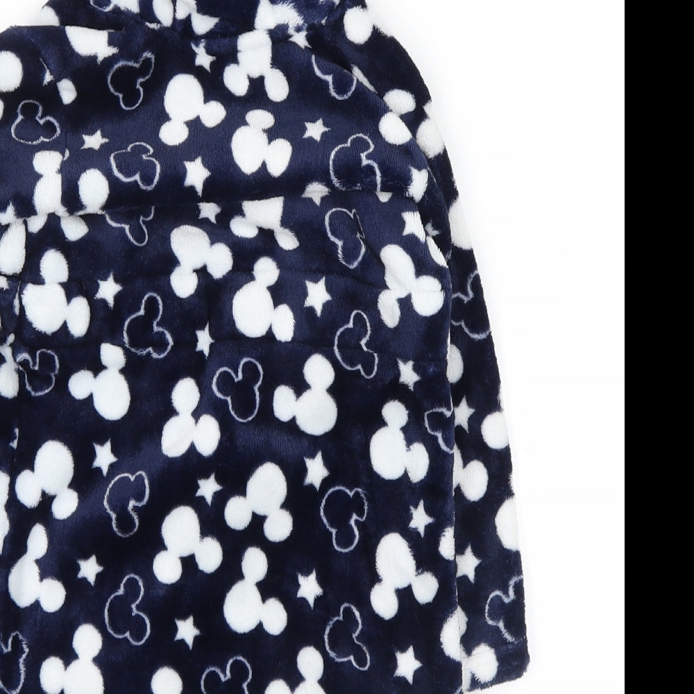 Disney  Blue Polka Dot  Babydoll Robe Size 18-24 Months  - mickey mouse
