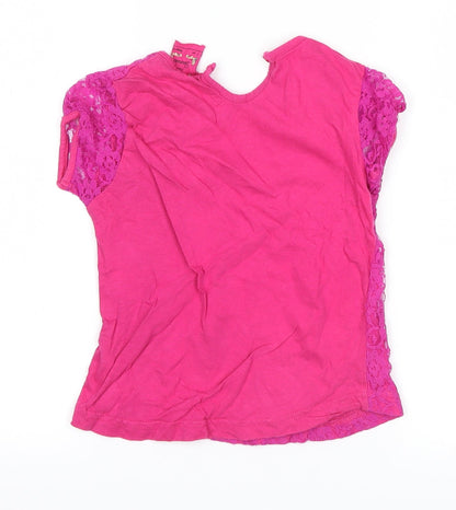 Young Dimension Girls Pink   Basic T-Shirt Size 6-7 Years