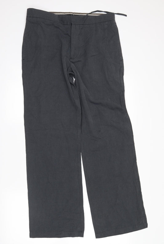 NEXT Mens Grey Striped  Trousers  Size 32 in