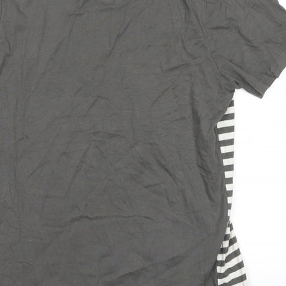 ser 55 Mens Green Striped   T-Shirt Size M