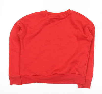 Primark Girls Red   Pullover Sweatshirt Size 9-10 Years  - mickey christmas