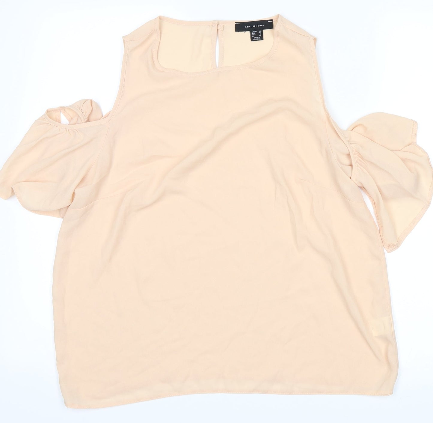 Womens UK Size 14 Atmosphere Beige Basic Blouse
