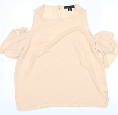 Womens UK Size 14 Atmosphere Beige Basic Blouse