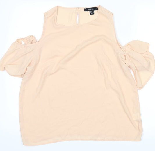 Womens UK Size 14 Atmosphere Beige Basic Blouse