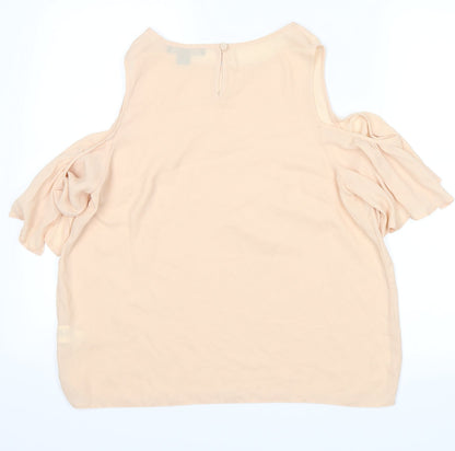 Womens UK Size 14 Atmosphere Beige Basic Blouse