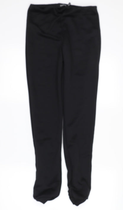 Womens UK Size 10 Boohoo Regular Fit Sweatpants Black Trousers