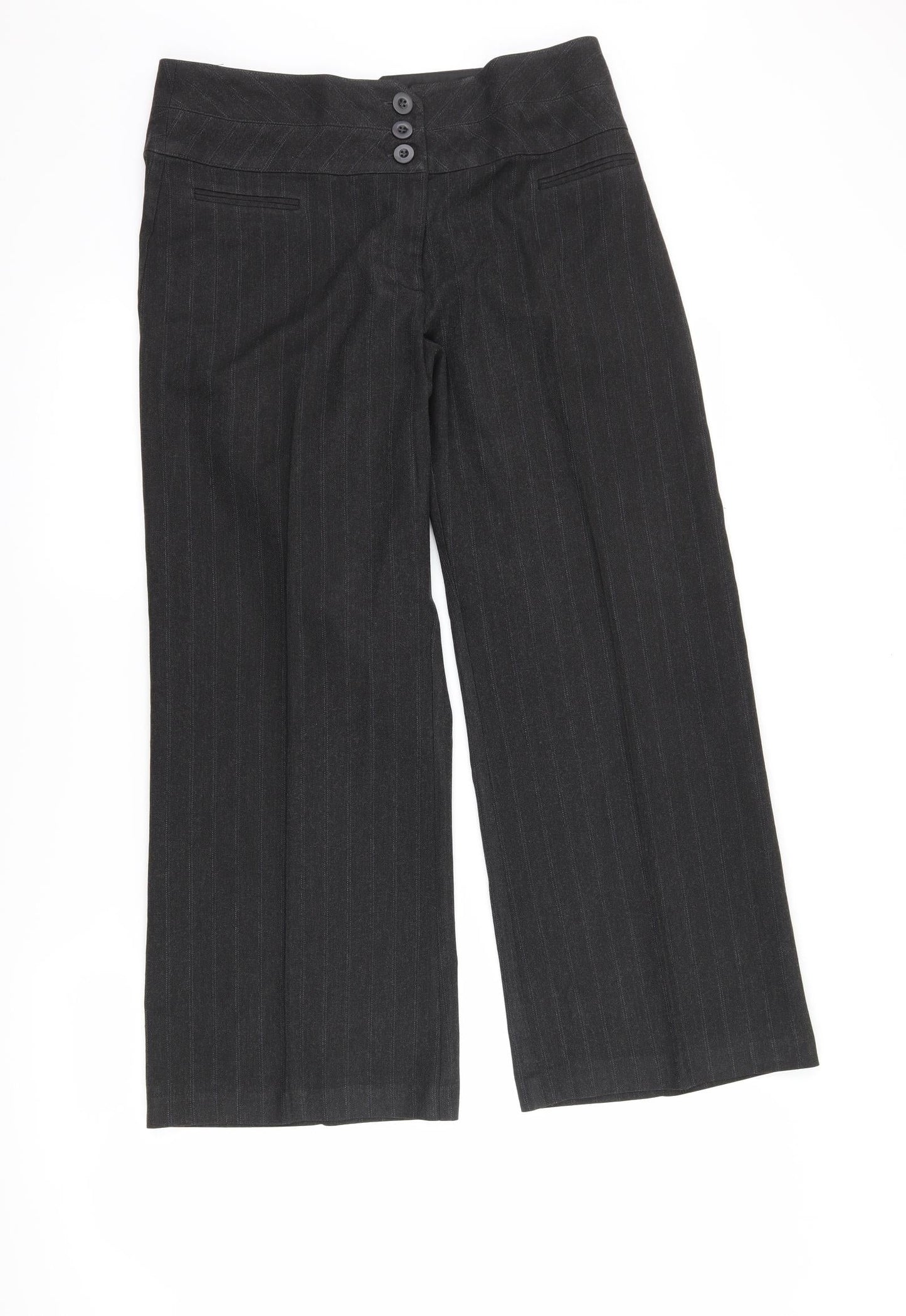 Womens UK Size 12 BHS Regular Fit  Black Trousers