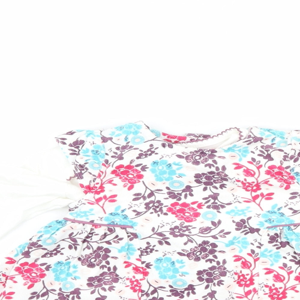 Boots Mini Club Girls White Floral  A-Line  Size 0-3 Months  - babygrow included