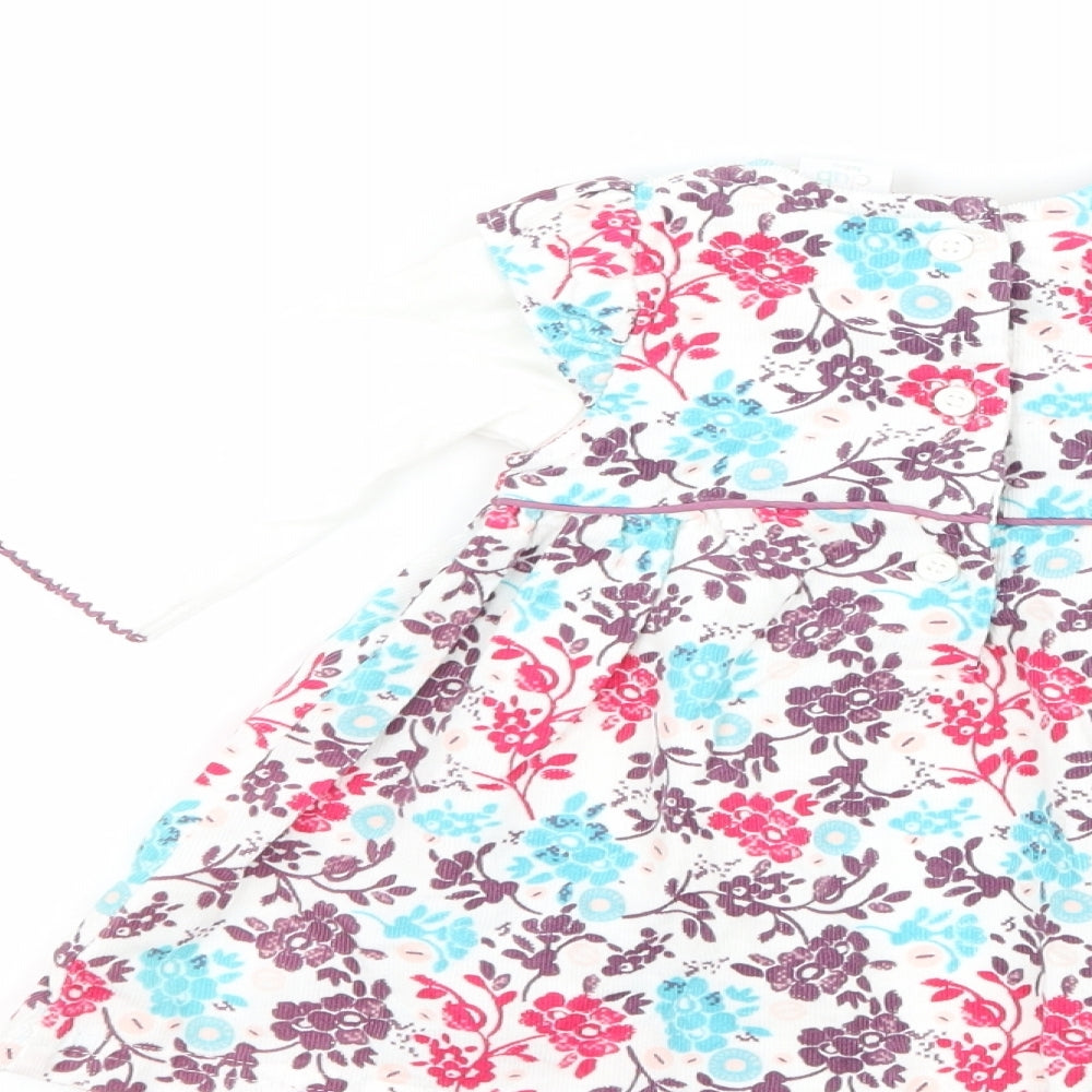Boots Mini Club Girls White Floral  A-Line  Size 0-3 Months  - babygrow included