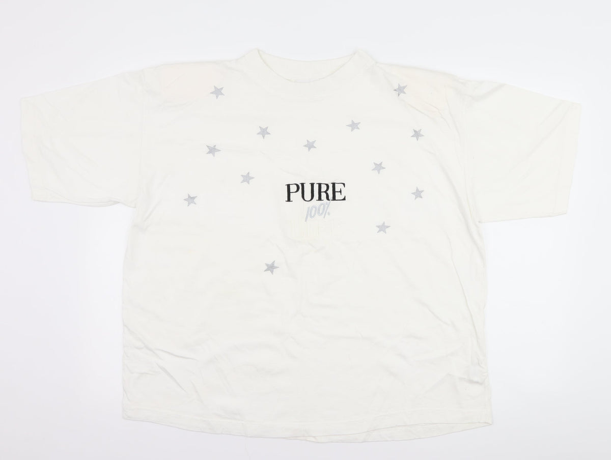 bavardage Womens White   Basic T-Shirt One Size  - pure 100% life
