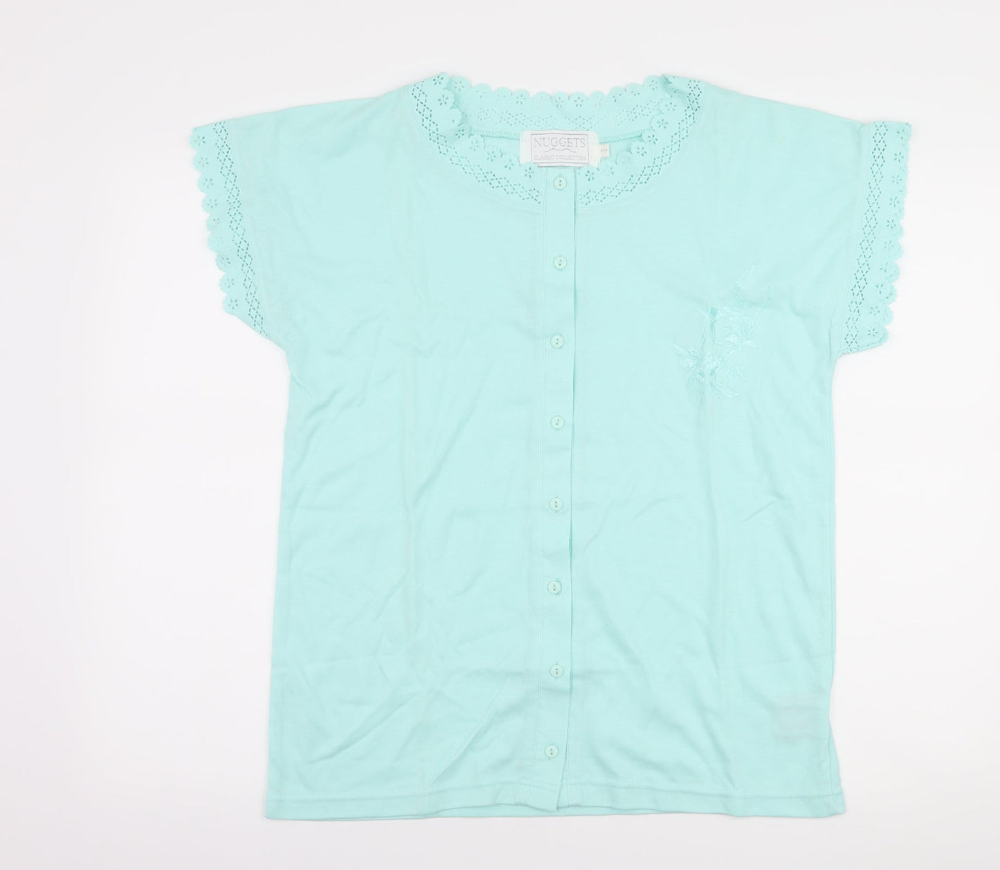 Womens UK Size One Size nuggets Blue Basic Button-Up