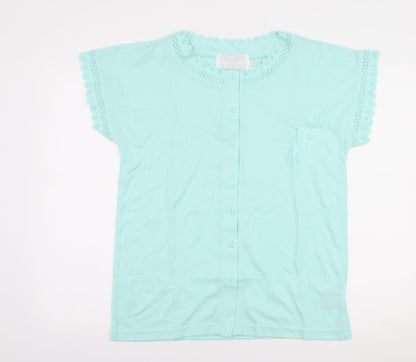 Womens UK Size One Size nuggets Blue Basic Button-Up