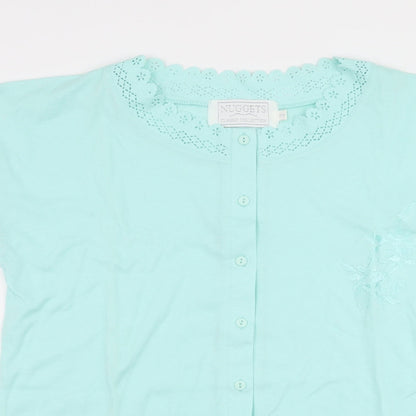 Womens UK Size One Size nuggets Blue Basic Button-Up