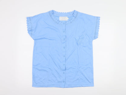 Womens UK Size One Size nuggets Blue Basic Button-Up