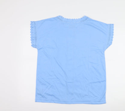 Womens UK Size One Size nuggets Blue Basic Button-Up