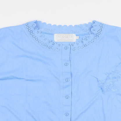 Womens UK Size One Size nuggets Blue Basic Button-Up
