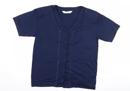 Womens UK Size S paramour Blue Basic Button-Up