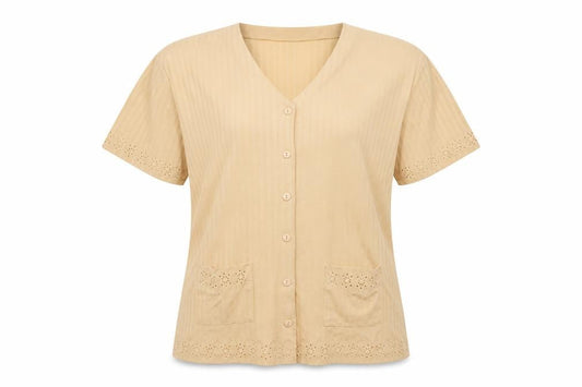 Porte a Porte Womens Brown   Basic Button-Up Size M