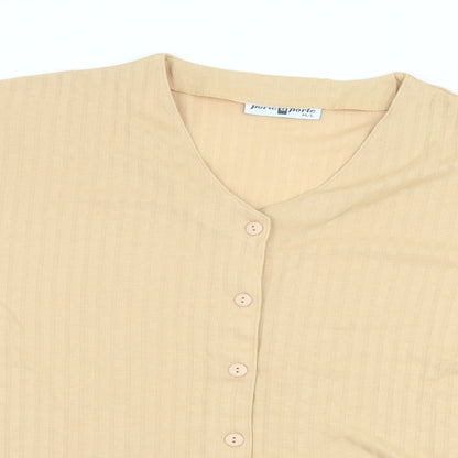 Porte a Porte Womens Brown   Basic Button-Up Size M