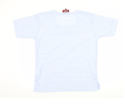 Icecube Womens Purple Striped  Basic T-Shirt Size L