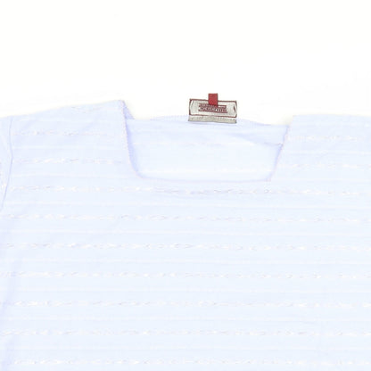 Icecube Womens Purple Striped  Basic T-Shirt Size L