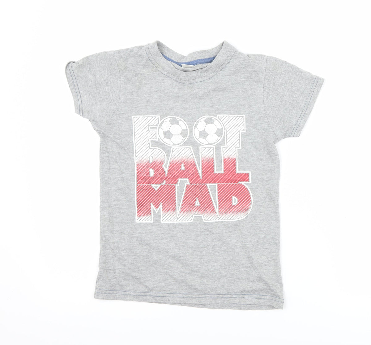 Preworn Boys Grey   Basic Button-Up Size 8 Years  - football mad