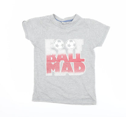 Preworn Boys Grey   Basic Button-Up Size 8 Years  - football mad