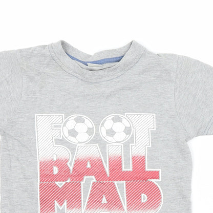 Preworn Boys Grey   Basic Button-Up Size 8 Years  - football mad