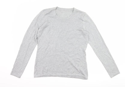 Womens UK Size S Preworn Silver Basic T-Shirt