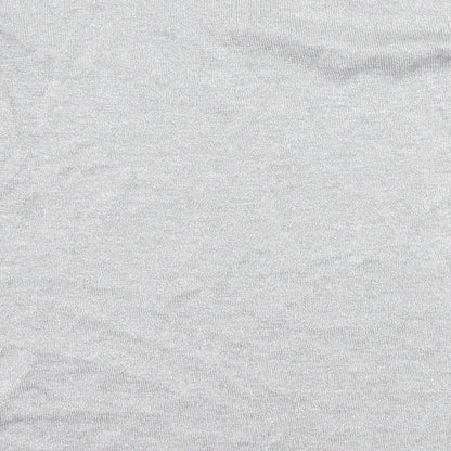 Womens UK Size S Preworn Silver Basic T-Shirt