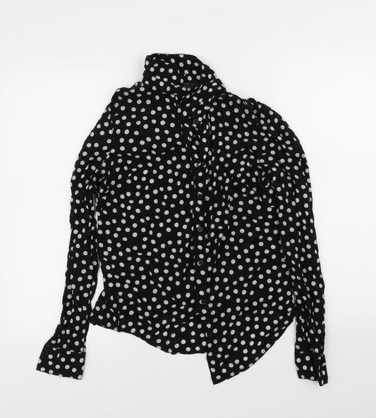 Womens UK Size 8 NEXT Black Basic Button-Up