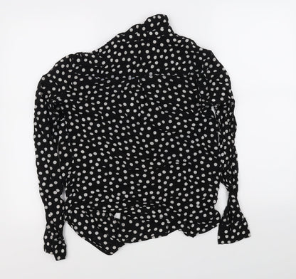 Womens UK Size 8 NEXT Black Basic Button-Up