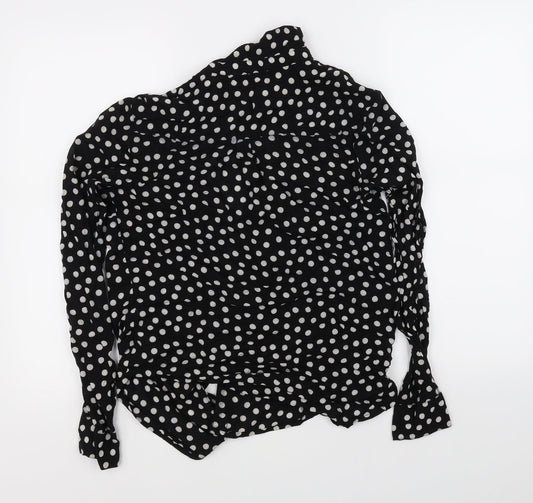 Womens UK Size 8 NEXT Black Basic Button-Up