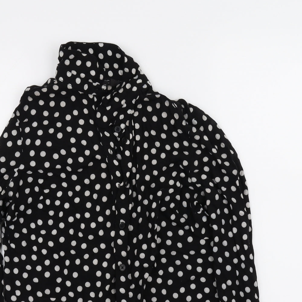 Womens UK Size 8 NEXT Black Basic Button-Up