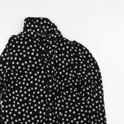 Womens UK Size 8 NEXT Black Basic Button-Up